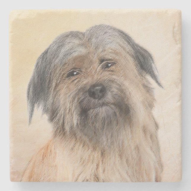 Pyrenémålarfärg - Cute Original Hund Art Stenunderlägg (Framsidan)