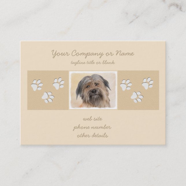 Pyrenémålarfärg - Cute Original Hund Art Visitkort (Framsida)