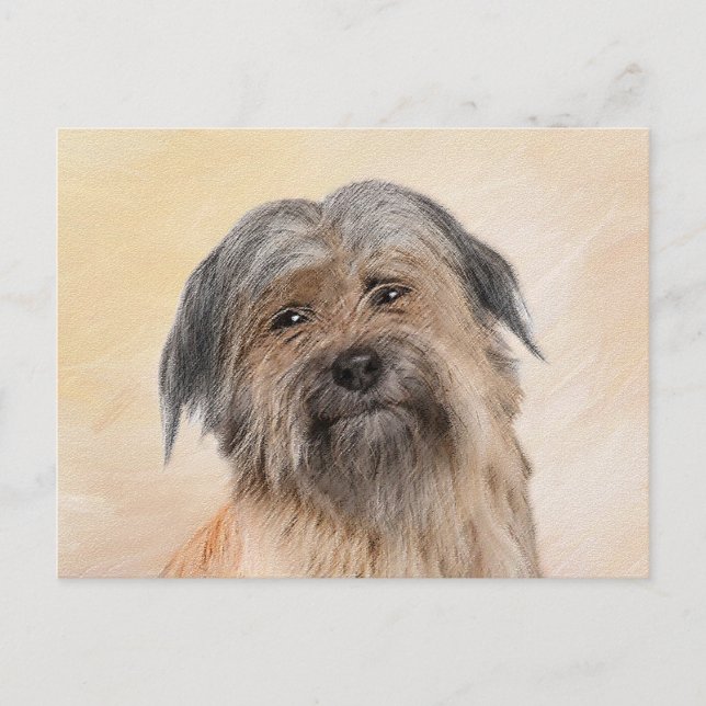 Pyrenémålarfärg - Cute Original Hund Art Vykort (Framsida)
