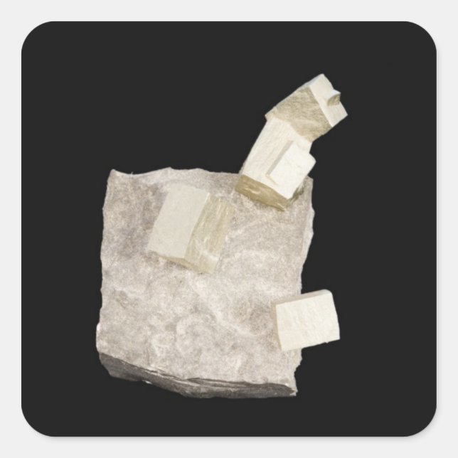 Pyrite Crystals in Shale Fyrkantigt Klistermärke (Framsida)