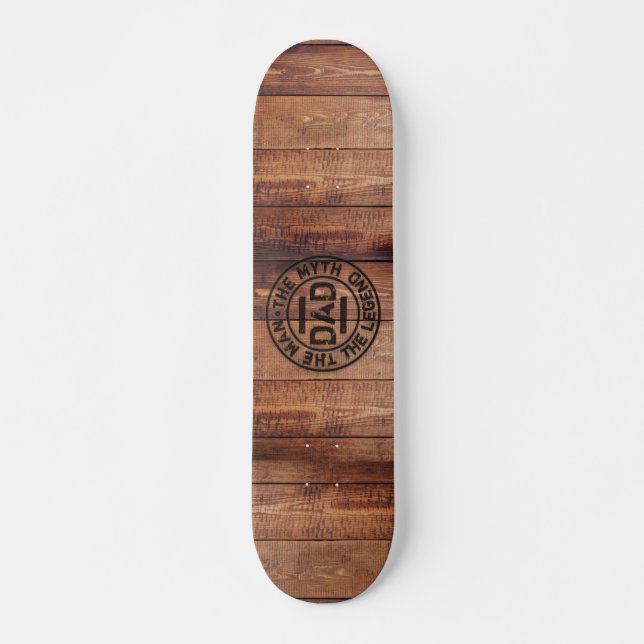 Pyrografi Pappa Mannen Myten Legend Skog  Mini Skateboard Bräda 18,5 Cm (Framsida)
