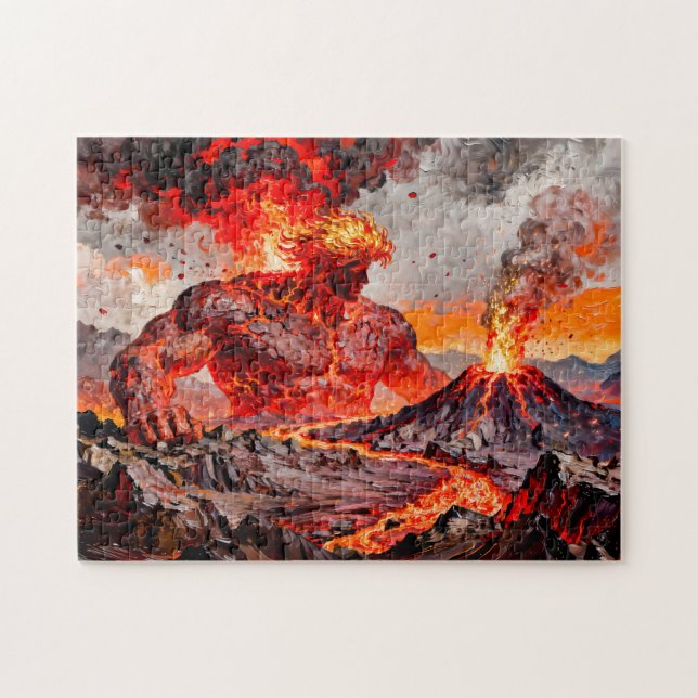 Pyrokles Titan av lava och vulkanisk eld från Grek Pussel (Horisontell)