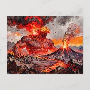 Pyrokles Titan av lava och vulkanisk eld från Grek Vykort