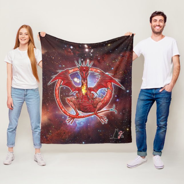 Pyrope Cosmic Dragon Fleece Blanket (På plats)