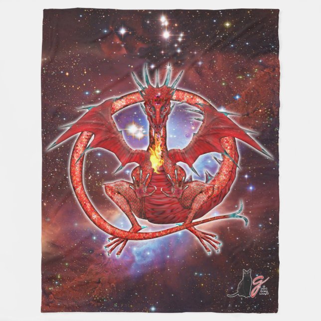 Pyrope Cosmic Dragon Fleece Blanket (Framsidan)