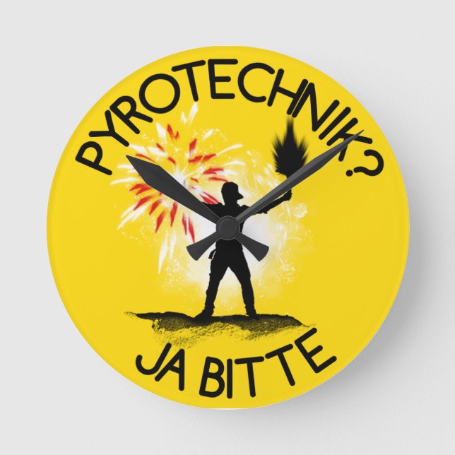 Pyrotechnik? Ja bitte! Rund Klocka (Framsida)