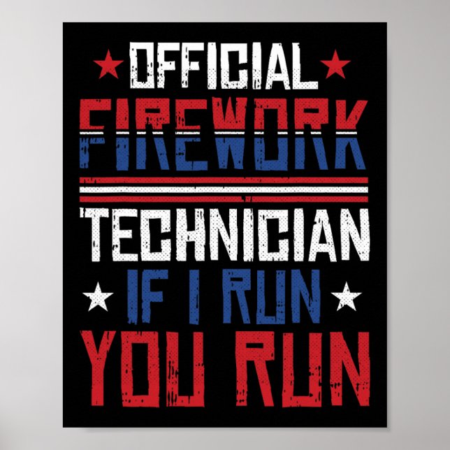 Pyrotekniker 4:e Juli Roligt Usa Pyro-tec Poster (Framsidan)