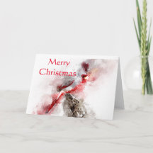 Pyrruloxiska vattenfärgade God jul