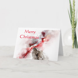 Pyrruloxiska vattenfärgade God jul Kort