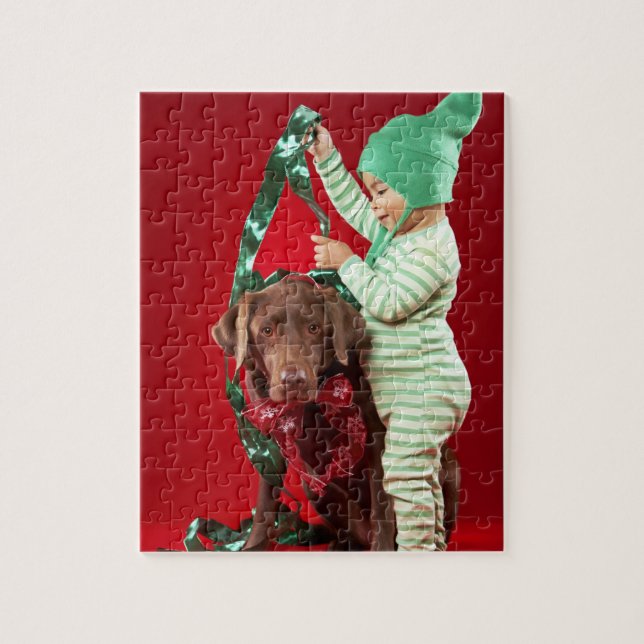 Pys som dekorerar en hund pussel (Vertikal)