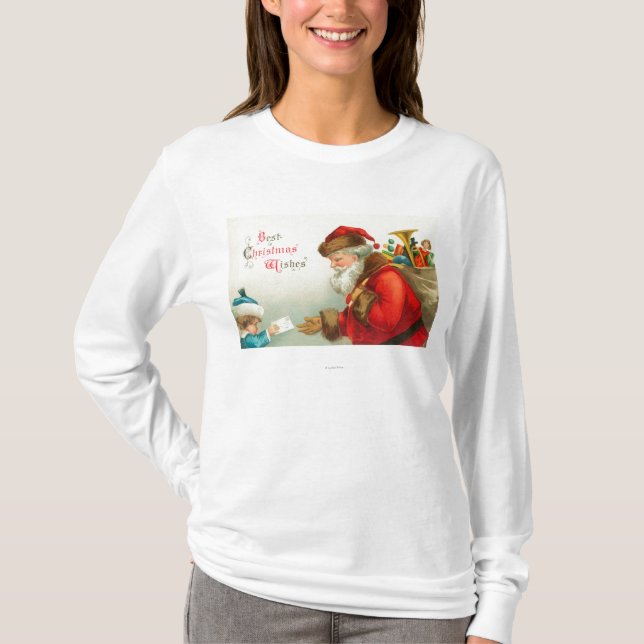Pys som ger Santa ett brev Tee Shirt (Framsida)