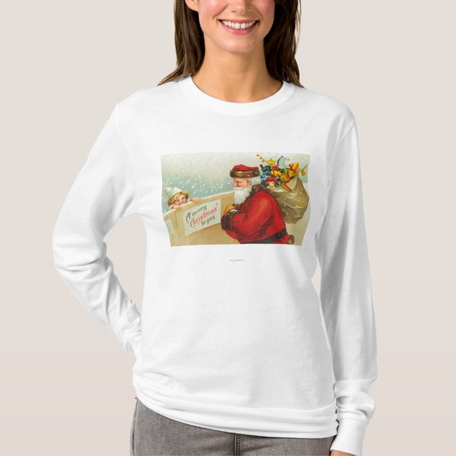 Pys som tittar över staket tee shirt (Framsida)