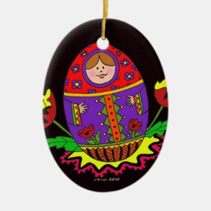 Pysanka jul julgransprydnad keramik