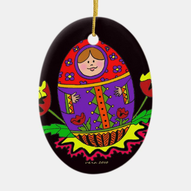 Pysanka jul julgransprydnad keramik (Framsidan)