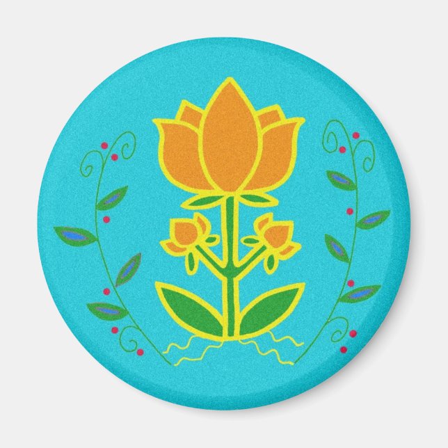 Pysanka Symbol: Livets träd Magnet (Framsidan)