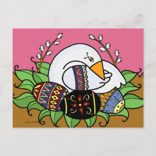 Pysanky och Goose Ukrainas folkkonst Vykort