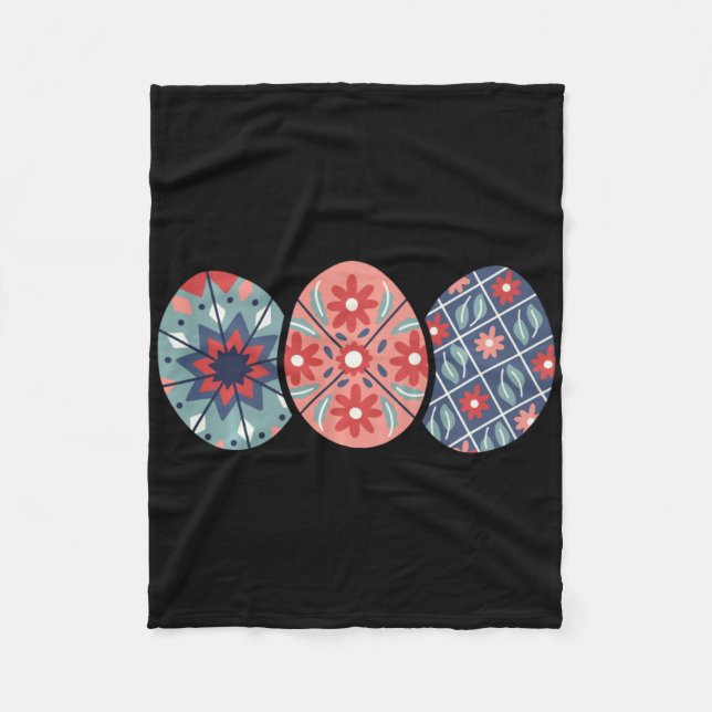 Pysanky Påskägg Långärmad  Fleecefilt (Framsidan)
