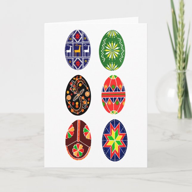 Pysanky ukrainarepåskägg helgkort (Framsida)