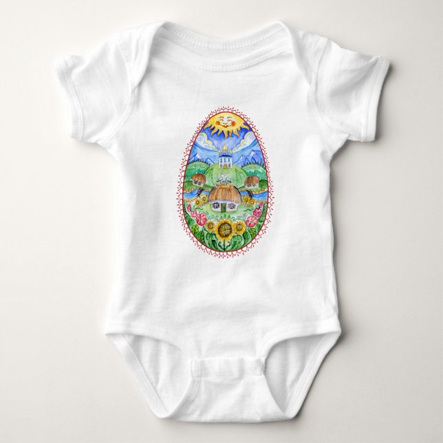 Pysanky ukrainarepåskägg t shirt (Framsida)