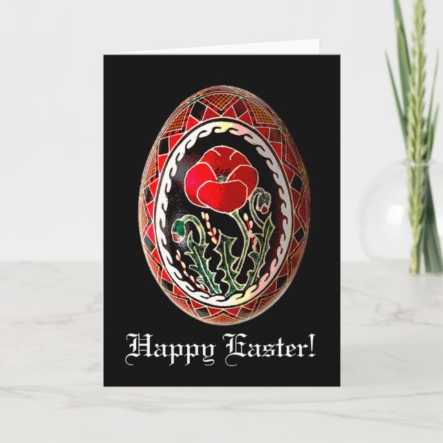 Pysanky ukrainskt påskäggkort helgkort (Framsida)