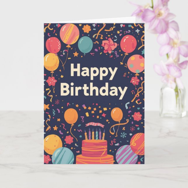 pyschedelic birthday card kort (Orkide)