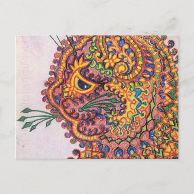 Pyschedelic Cat by Louis Wain Vykort (Framsida)