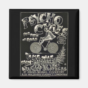 Pyscho cyklar - vintagecykelannonseringen magnet