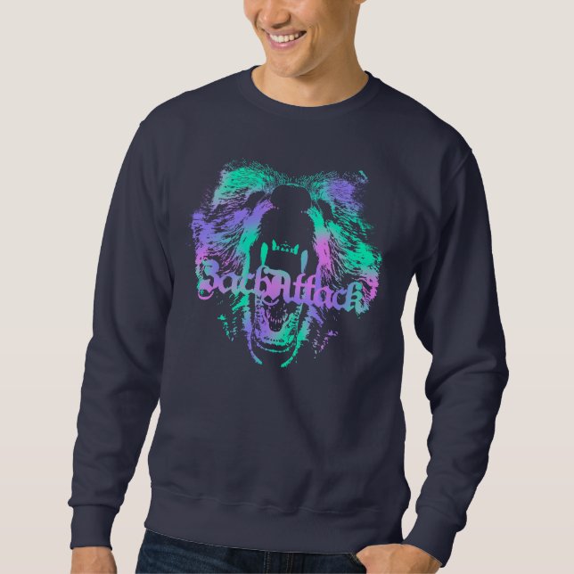 Pyschodelic björnattack sweatshirt (Framsida)