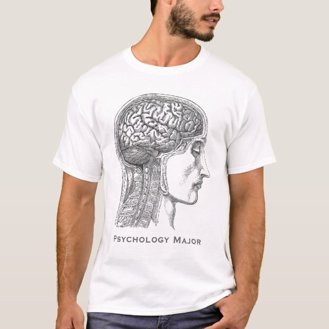 Pyschology ha som huvudämne - det antika trycket t shirt (Framsida)
