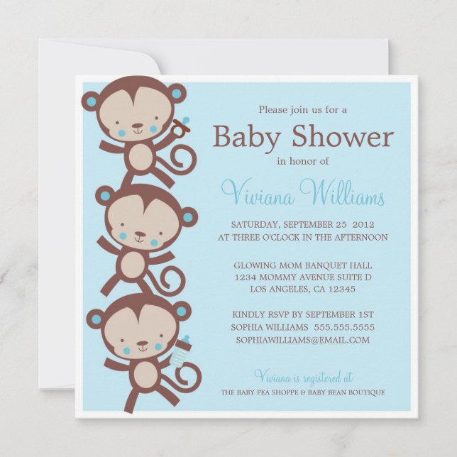 PYSEN HÄRMAR %PIPE% BABY SHOWERINBJUDAN INBJUDNINGAR (Framsida)