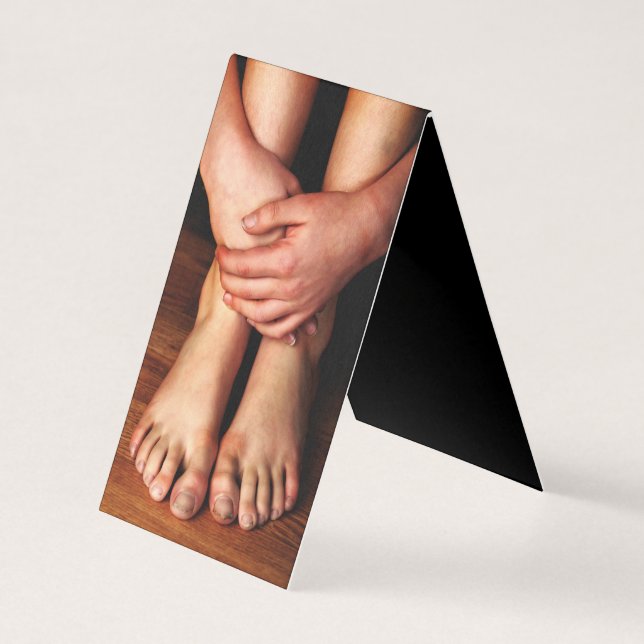 Pysfot och händer visitkort (Framsida)