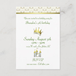 PysPrince Födelsedag Inbjudningar