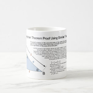 Pythagoras sats bevis med likformiga trianglar kaffemugg