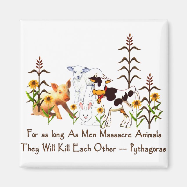 Pythagoras Vegetarian citat Magnet (Framsidan)