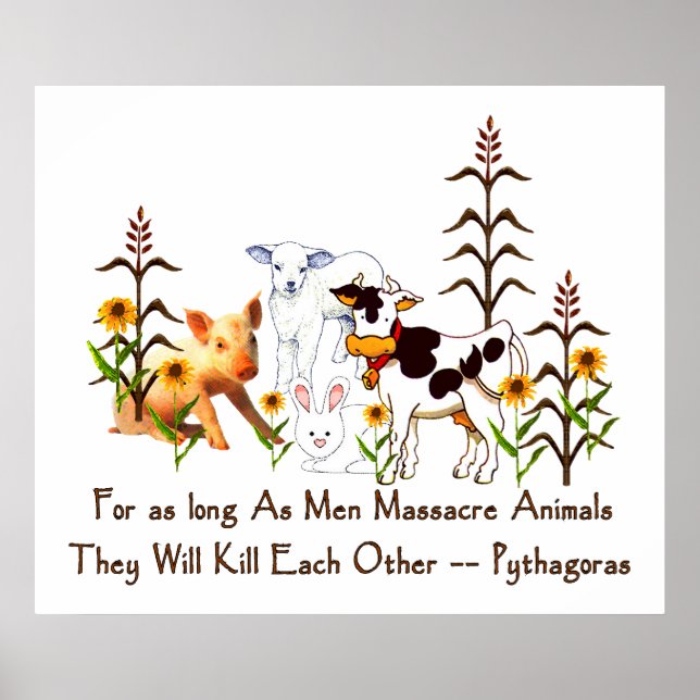 Pythagoras Vegetarian citat Poster (Framsidan)