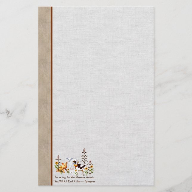 Pythagoras vegetariskt citationstecken brevpapper (Framsida)