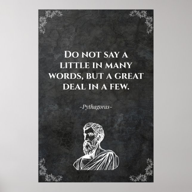 Pythagoras wise quote. Inspiration Poster (Framsidan)
