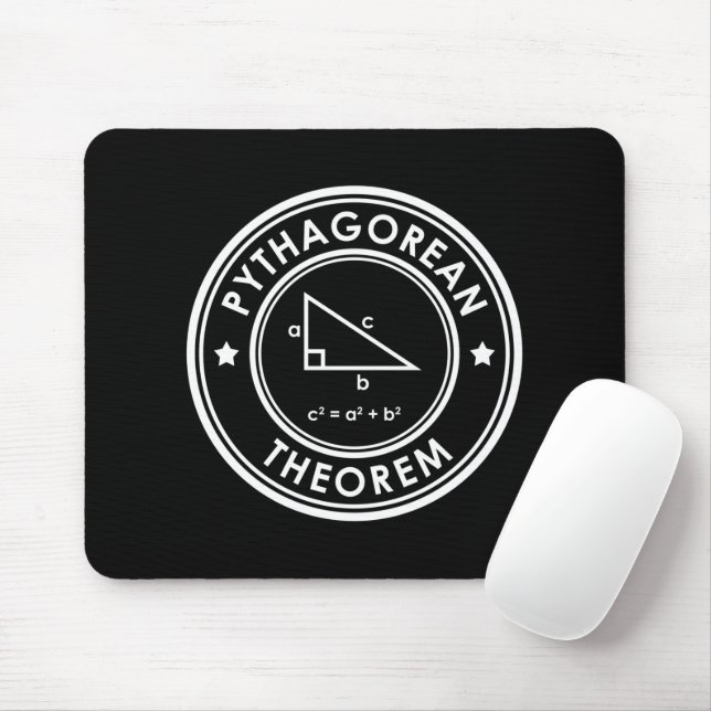 Pythagorean Theorem Black Mouse Pad Musmatta (Med mus)