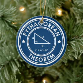 Pythagorean Theorem Blue Ceramic Ornament
