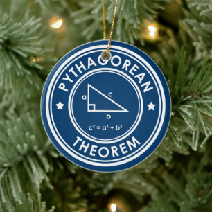 Pythagorean Theorem Blue Ceramic Ornament