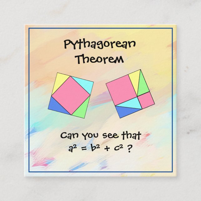 Pythagorean Theorem Math Tutor Affärskort Fyrkantigt Visitkort (Framsida)