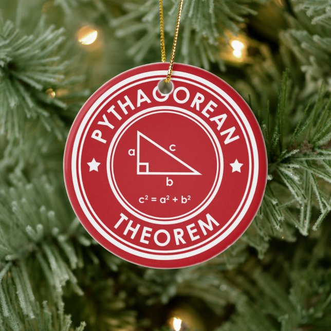 Pythagorean Theorem Red Ceramic Ornament (Träd)