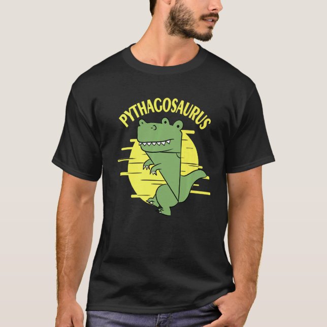 Pythagosaurus Pythagoras Theorem Statistician Math T Shirt (Framsida)