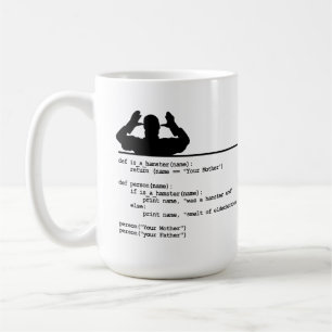 Python Code - Din mor var en hamster Kaffemugg