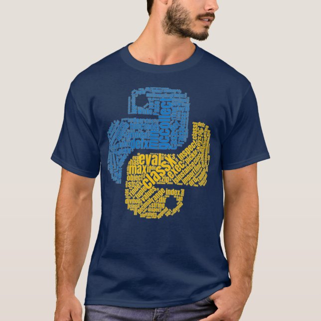 Python Coding Ord Art T Shirt (Framsida)