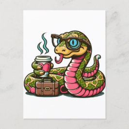 Python dricker kaffe meddelande vykort
