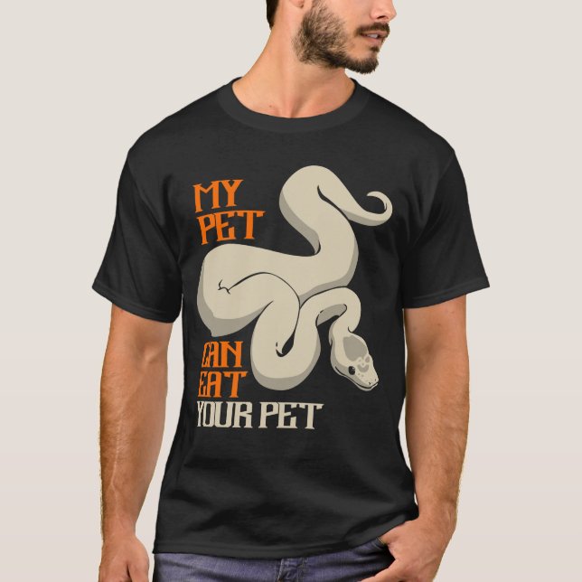 Python Eat din Pet Boll Python Snake Boa T Shirt (Framsida)