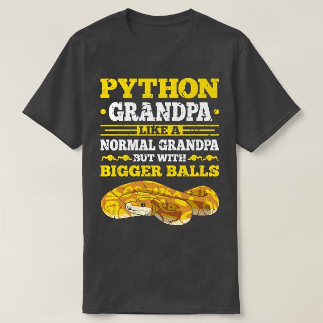 Python Grandpa Snake Älskare T Shirt (Design framsida)
