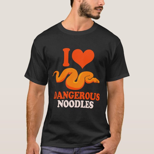 Python Kärlek Farliga Noodles Boll Python Snake T Shirt (Framsida)