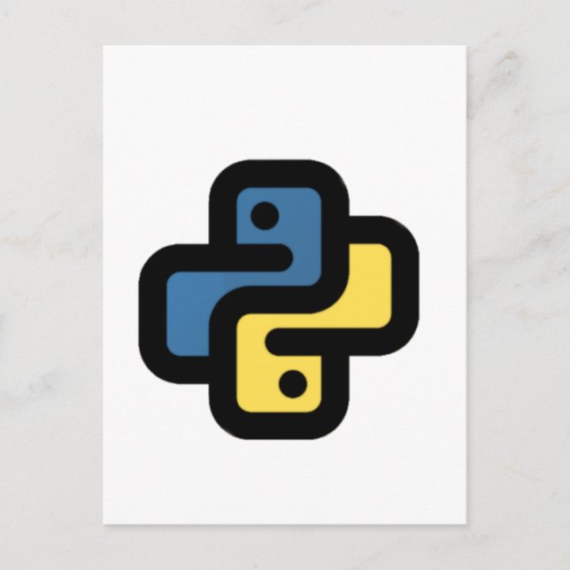 Python logotyp meddelande vykort (Framsida)